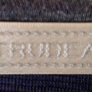 急募🔊 ◀️トルディア▶️紺 ボーダー  裏地付き バルーン風 Tシャツ Mの画像