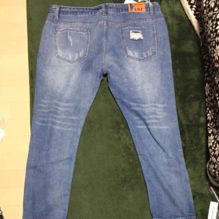新品未使用！8分丈ダメージジーンズ 大きいサイズの画像
