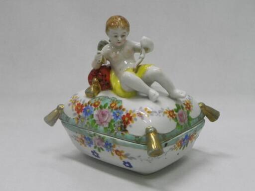 【WE】オキュパイドジャパン 蓋付き エンジェル小物入れ