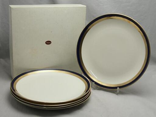 【WE】NITTO ニットー 金彩コバルトディナープレート5枚セット