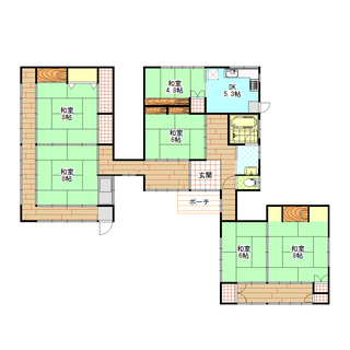 【入居決定しました 2020.08.30】一戸建て賃貸◆宝達志水町◆ゆとりの平屋６ＤＫ　136.17㎡　駐車５台◆２０２０年９月３０日まで一万円分QUOカード進呈中 - 羽咋郡