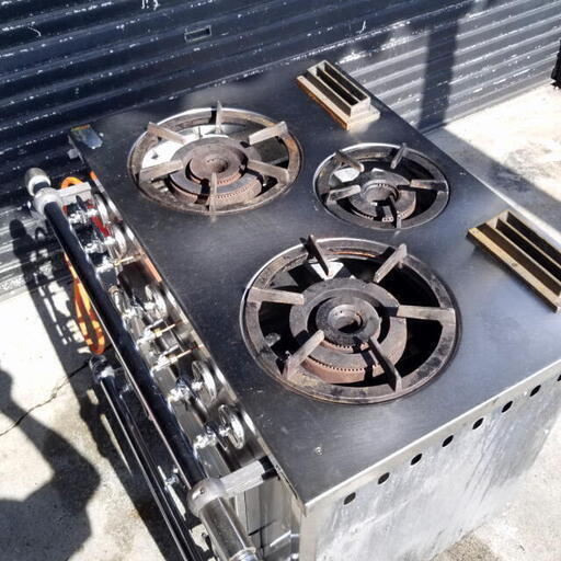タニコー 業務用 3口ガスレンジ オーブン付 LPガス S-TGR-90