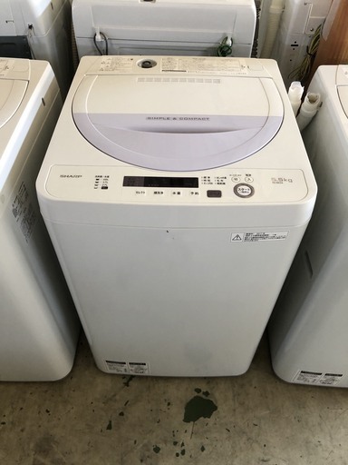 安心の一年保証！洗濯機 SHARP/シャープ 5.5kg ES-GE5A-V バイオレット系 2017年製 No.1320080101　ガーランド草加店