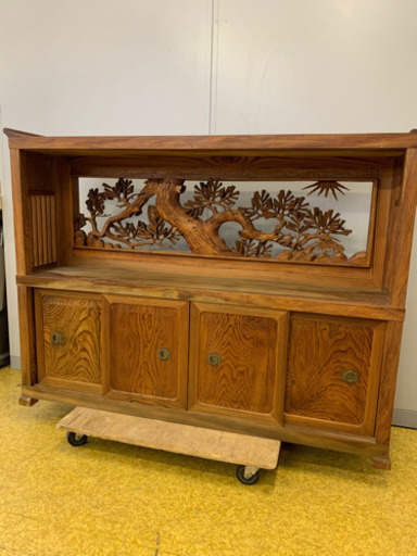 茶箪笥 幅120cm　飾り棚 和風 茶棚 木製 日本製