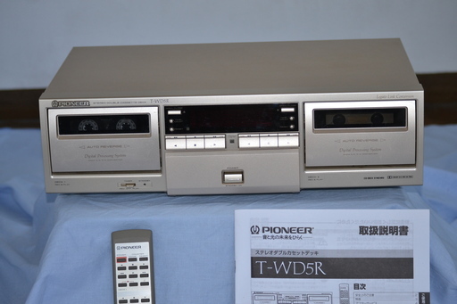 Wカセット  PIONEER製　CDから光デジタル録音ができる。