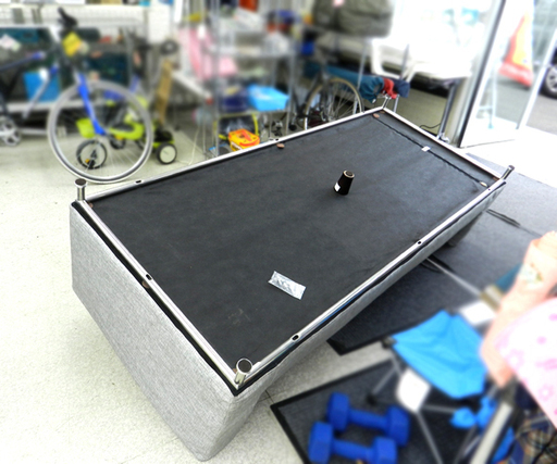 3人掛けソファ スツール付き 幅208cm ファブリック グレー オットマン ☆ PayPay(ペイペイ)決済可能 ☆ 札幌市 北区 