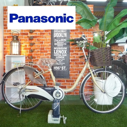 電動自転車 パナソニック 新基準 26インチ リチウム ViViDX サドル新品 2010年モデル 中古 コロナ対策 通勤 通学 Panasonic ビビDX●