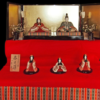 【JA】一秀作 江戸木目込人形 親王飾 春日雛 25号