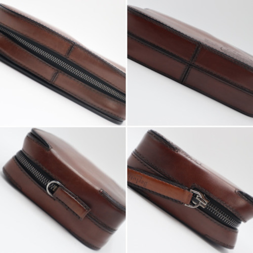 《Berluti/プロファイル カリグラフィ クラッチバッグ》ABランク 茶 美