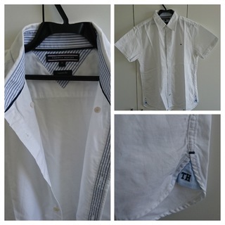 2枚TOMMY HILFIGER 「COLLEGE OXFORD」 ショートスリーブ コットン シャツの画像