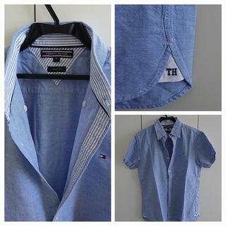 2枚TOMMY HILFIGER 「COLLEGE OXFORD」 ショートスリーブ コットン シャツの画像