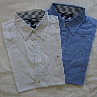 2枚TOMMY HILFIGER 「COLLEGE OXFORD」 ショートスリーブ コットン シャツの画像