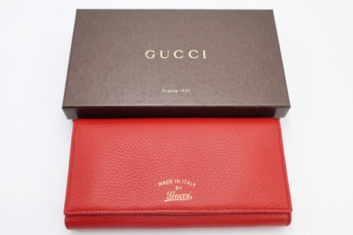 《GUCCI/スウィング 二つ折り長財布》Aランク 未使用品 箱 極美品 レッド