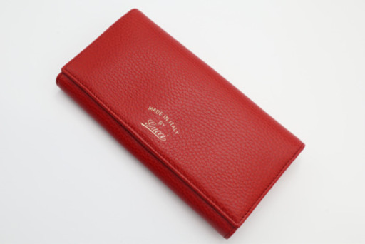 《GUCCI/スウィング 二つ折り長財布》Aランク 未使用品 箱 極美品 レッド