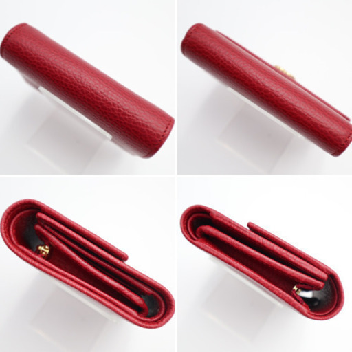 《GUCCI/GGマーモント 三つ折り財布》Sランク 未使用品 極美品 レッド