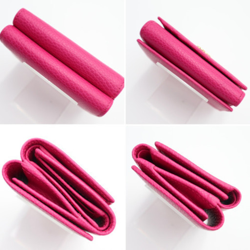 《GUCCI/GGマーモント》三つ折り財布 Aランク ピンク 未使用品 極美品