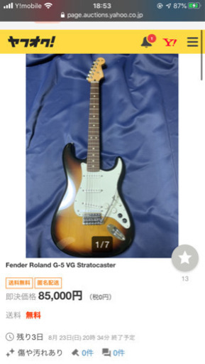 フェンダー　Roland g-5 今月25日までの取引で6万円にて