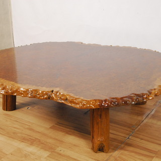 3060 花梨 瘤 一枚板 座卓 ローテーブル 厚さ3.5cm 幅128cm