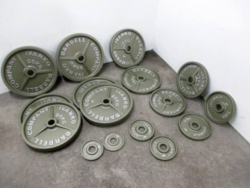 IVANKO バーベル160kgセット（プレート130kg/シャフト20kg/EZバー10kg）