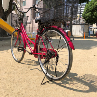 26インチ　カゴ&鍵付き　自転車　の画像