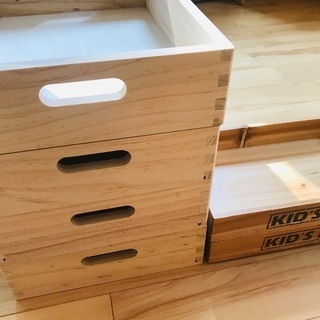 【美品】ウッディプッディ お片付け木箱の画像