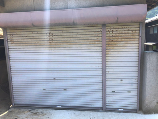 シャッター　手動　三和　解体中　お手伝いで無料　玉野市から