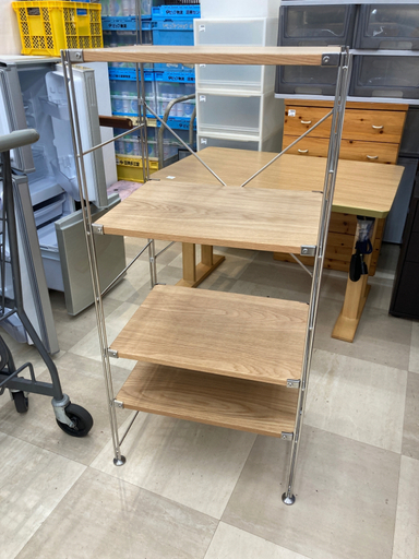 無印良品 ステンレスユニットシェルフ オーク材