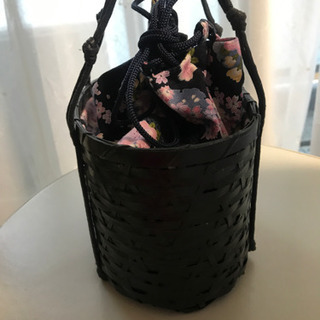 和装　浴衣に　インテリアにも　籠バック　美品の画像