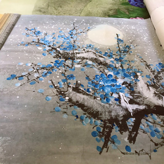 手描き 創作　原作　麻紙    美術品アート  サイン有2点の画像