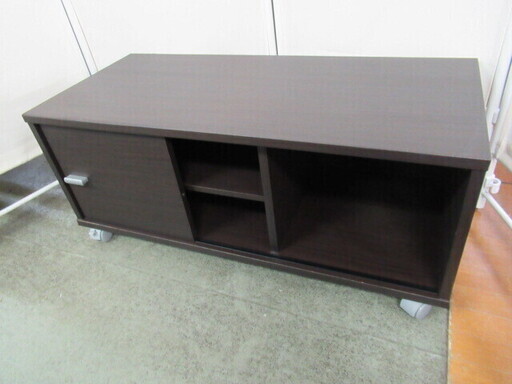J1512/テレビ台/テレビスタンド/オーディオラック/ブラウン/木目/キャスター付き/中古品/