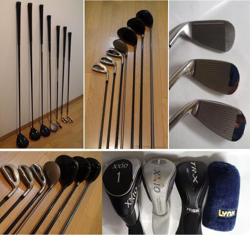 ゴルフクラブセット★ドライバー、アイアン全7本★XXIO・PRGR他★キャディバッグ ★ヘッドカバー等おまけ付