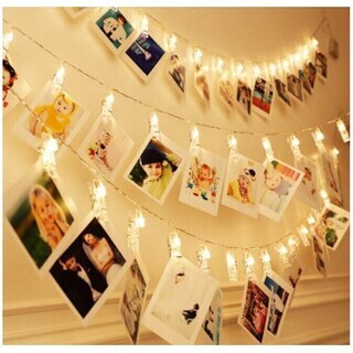 写真飾りライトLEDストリングライト 40LED20写真 絵クリップ
