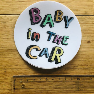 Baby in the car マグネットステッカーの画像