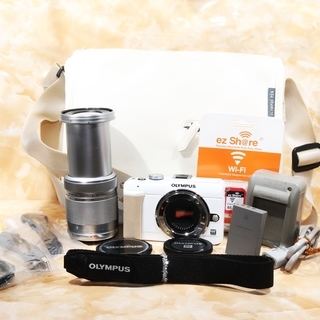 ◇WifiSDでスマホ転送◇オリンパス E-PL1S 望遠レンズセット