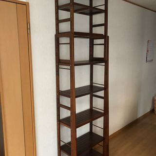 【受付終了】ウッドラック　シェルフ　棚　　無垢　　突っ張りタイプ...