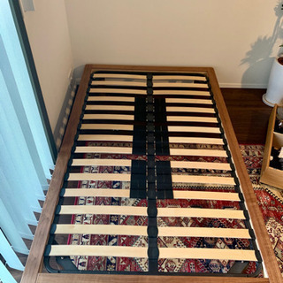 MUJI】無印良品 ベッドフレーム 脚付 ウォールナット材 セミダブル