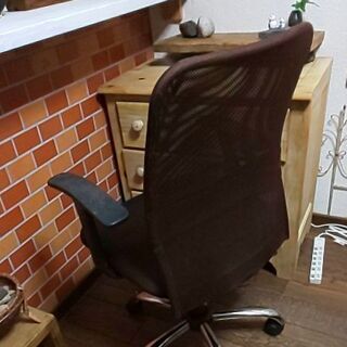 メッシュ ハイバックチェア 【ダークブラウン】