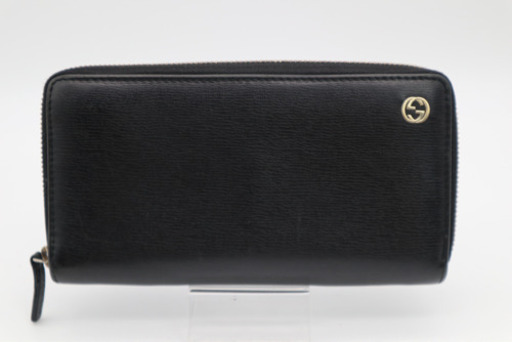 《GUCCI/インターロッキングG》ラウンドファスナー長財布 ABランク 美品