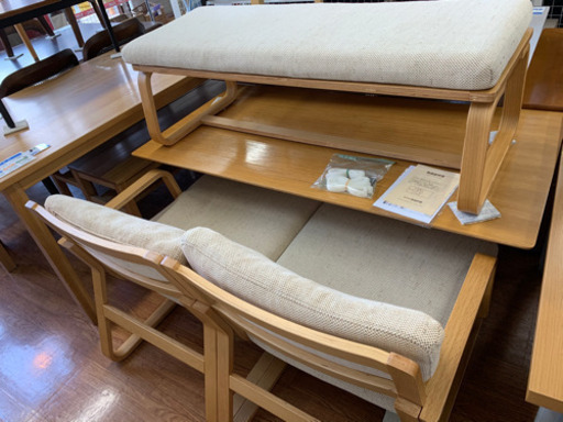 キレイめな無印良品のソファダイニング4点セットです!