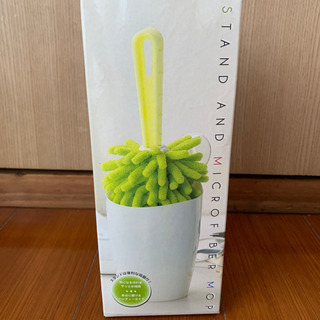 スタンド付き マイクロファイバーモップ 卓上 緑 グリーン 新品未使用