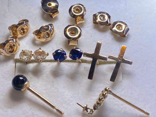 最終値下げ⁉️本物❗️K18  ピアス❣️[ダイヤ、オニキス、サファイア、ロザリオ、その他]