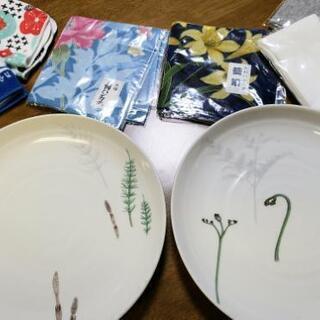 🌿和植物柄パスタ皿と和風小物