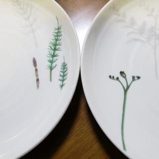 🌿和植物柄パスタ皿と和風小物の画像