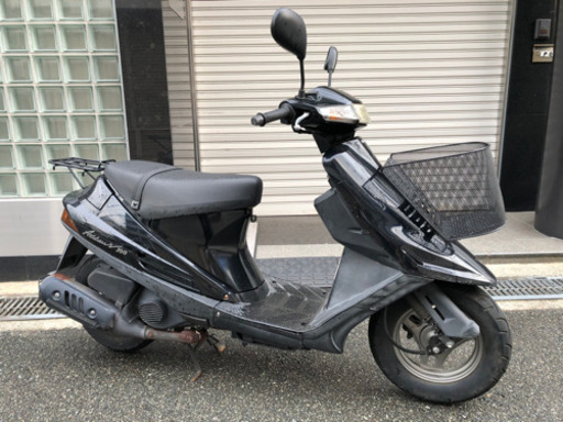 ⭐️決まりました。沢山のお問い合わせありがとうございました。元祖通勤快速　アドレスV100  前カゴ付き　実動車⭐️