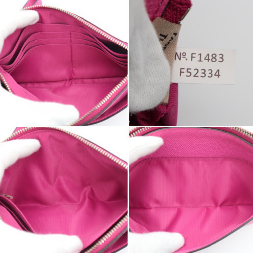《COACH/ファスナー財布 ポーチ》Bランク ピンク オレンジ F52334