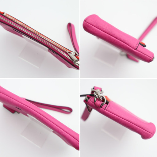 《COACH/ファスナー財布 ポーチ》Bランク ピンク オレンジ F52334