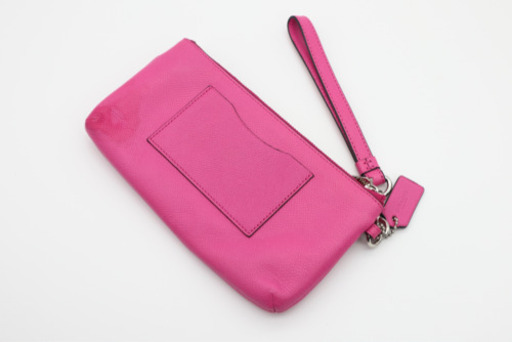 《COACH/ファスナー財布 ポーチ》Bランク ピンク オレンジ F52334