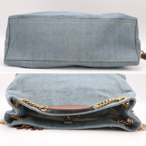 《GUCCI/ソーホー チェーン トートバッグ》デニム ABランク 美品