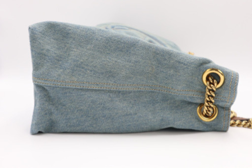 《GUCCI/ソーホー チェーン トートバッグ》デニム ABランク 美品