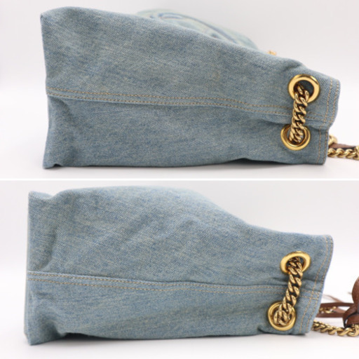 《GUCCI/ソーホー チェーン トートバッグ》デニム ABランク 美品